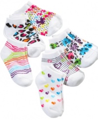 Twinkle toes. Her feet will be fancy in a pair of these bright socks from this So Jenni six pack.