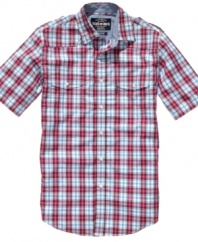 Be a little more rad in plaid. This shirt from Ecko Unltd is the perfect complement to your casual warm-weather look.