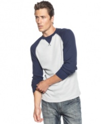 Under, over or alone, this thermal raglan shirt from Club Room is the perfect versatile basic.