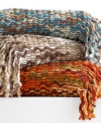 It's time to cozy up on the couch with this throw from Westerly bedding, featuring a hand-dyed crochet knit for an ultra-soft hand that will keep you toasty on cool nights. Chose from a variety of multi-colored patterns.