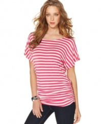 Springy stripes and a relaxed silhouette infuse this Calvin Klein Jeans top with effortless cool. Pairs well with your darkest jeans!