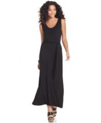 Cha Cha Vente's maxi dress is perfect for summer, thanks to the breezy lace panel at the back. Transition it to fall with a wrap-style cardigan!