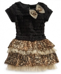 Fierce fun. Leopard print tutu layers make this dress from Sweet Heart Rose a lively look to dance and play in.