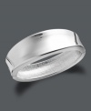 It's all in the name. Touch of Silver adds just that to your look with this stunning bangle bracelet. Crafted in silver over zinc alloy, bracelet features a hinge clasp. Approximate diameter: 2-1/3 inches. Approximate width: 2/5 inch to 9/10 inch.