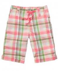 Plaid and proper. These capri pants from Osh Kosh add a little fun to her pint-size, preppy style.