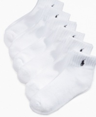 Ralph Lauren's signature quality and comfort in a six pack of affordable cotton socks.