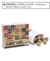 Hours of timeless block play await your toddler! This is a wonderful set of 50 traditionally styled alphabet blocks with hand-painted artwork. Featuring solid wood blocks with a colorful collection of pictures, letters and numbers for recognition, matching, stacking and sorting. A tremendous value that will last for years! Conveniently stores in an included pouch.