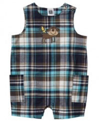 Your lad will look sweet in plaid. This sunsuit from Carter's is a great go-to for playing outside on those sunny days.