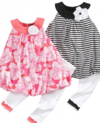 Keep her bubbly and in good spirits with one of these fun dress and legging sets from Nicole Miller.