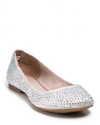So easy to wear, these rhinestone-adorned Steve Madden flats bring sparkle to any look--from special occasion dresses to skinny jeans.