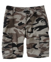 Is his summer style feeling fatigued? Refresh it with these camo walkshorts from Quiksilver, with cargo pockets to carry his essential gear.