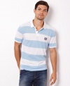 Polish up you summer style with this preppy striped polo shirt from Nautica.