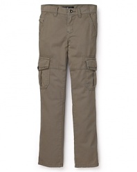 These rugged Aqua cargo pants will bring him seasons of classic seven-pocket style.