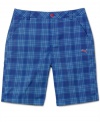 You'll be ready for the power swing when you have confident plaid style with these Puma shorts featuring moisture management for comfort.