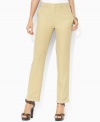 Crafted in luxurious silk-linen poplin for lightweight elegance, these Lauren by Ralph Lauren pants are tailored in a modern ankle-length silhouette with chic vintage-inspired buckles at the back.
