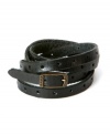 Biker chick goes city chic: this wraparound leather bracelet from Frye has belt holes from end to end so you can wrap it around in your own unique way.