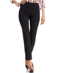 Style&co.'s pants offer a sleek and trim look with pull-on styling and a slim fit.