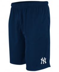 Get a leg up on the competition with these New York Yankees team shorts from Majestic.