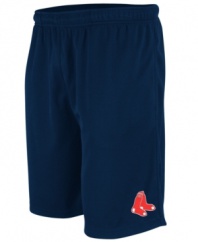 Get a leg up on the competition with these Boston Red Sox team shorts from Majestic.