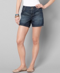 Tommy Hilfiger's got the cropped look you crave: these adorable denim shorts are tailored for a great fit yet casual enough to wear all weekend!