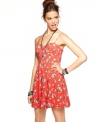 Material Girl joins hot, bustier style with a girlish, a-line shape on a fun day frock that's totally raining fruit!