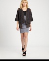 EXCLUSIVELY AT SAKS.COM. A heathered knit style with an open front and loose knit details at shoulders. Open front Three-quarter length kimono sleevesSheer, loose knit shouldersAbout 24 from shoulder to hem57% linen/27% cotton/16% nylonDry cleanImported of Italian fabricsModel shown is 5'9½ (176cm) wearing US size Small.