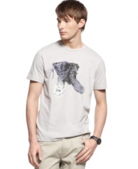 Step on into cool casual style with this boot graphic t-shirt from Kenneth Cole Reaction.