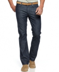 Don't let heavy denim drag you down this season with these lightweight jeans from Perry Ellis.