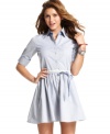 Every girl needs a cute shirtdress and Tommy Girl totally delivers with this preppy, a-line style that features classic pinstripes and a curve-accentuating belt!