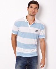 Polish up you summer style with this preppy striped polo shirt from Nautica.