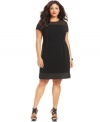 Snag classic style with DKNYC's short sleeve plus size LBD-- wear it from desk to dinner!