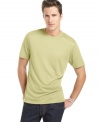 Try a little luxury. With a silky hand, this Perry Ellis T shirt is an upscale classic.