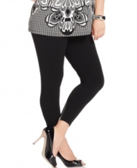 Ankle zips lend an edgy feel to Style&co.'s plus size leggings-- pair them with the season's hottest tunics!
