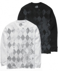 A cool graphic takes this thermal shirt from Ecko Unltd from layer to leading man.