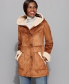 Get right on trend with this faux shearling coat from Jones New York. Whether paired with jeans or worn over a dress, you'll be stylish no matter what the weather brings. (Clearance)