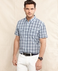 Don't have a fit. This slimmed down shirt–part of the Tommy Hilfiger Indigo Collection–is a plaid best paired with a pair of khakis or your favorite jeans.
