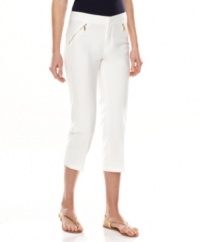 Inspired by Brasil's sultry style, go for the season's white-hot trend with these Calvin Klein cropped pants!