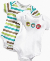 Double up! Keep his cute options open with either one of these bodysuits from this Baby Starters 2-pack.