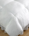 Lightweight, hypoallergenic warmth at its best. Float off to dreamland in a cloud-like state of comfort with the Almost Down king comforter from Calvin Klein. With trillium down alternative micro-fiberfil, this comforter is made with the softest 100%, 300 thread count cotton dobby stripe cover.