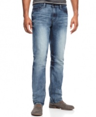 A casual light wash gives these Ring of Fire slim, straight jeans true authentic styling.