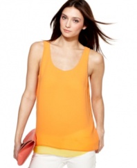A breezy double-layer tank top lends a luxe look to spring, by Kut from the Kloth.