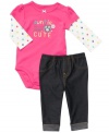 It's all relative. Prove that being sweet runs in the family by putting her in this adorable bodysuit and legging set from Carter's.