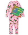 This Books to Bed Goodnight Moon pajama set includes the book and pajamas adorned with characters from the beloved children's story.