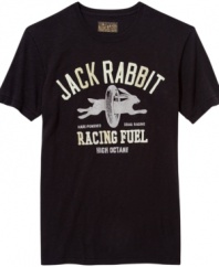 Hop to it. Move your casual wardrobe into the fast lane with this graphic tee from Lucky Brand Jeans.