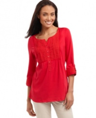 A crisp cotton tunic in go-with-anything hues instantly lifts your casual look, from Charter Club.