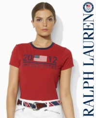 Celebrating Team USA's participation in the 2012 Olympic Games, an essential short-sleeved crewneck tee from Ralph Lauren with bold country graphics is designed from supremely soft cotton jersey.