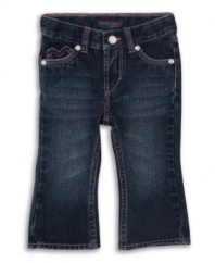 Sweet jeans. With comfy, straight styling, Levi's is destined to become her favorite brand too!