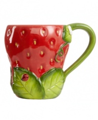 Ripe for the taking, Strawberry mugs from Martha Stewart Collection have all the appeal of summer's juiciest fruit.