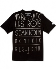 Use your words. This Sean John tee lets letters do the talking for one dynamic design.