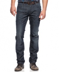 Always on-trend. These dark wash jeans from INC International Concepts provide a modern upgrade to your denim style.